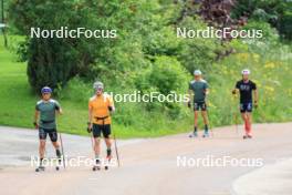 02.07.2024, Premanon, France (FRA): Oscar Lombardot (FRA), Fabien Claude (FRA), Eric Perrot (FRA), Emilien Jacquelin (FRA), (l-r) - Biathlon summer training, Premanon (FRA). www.nordicfocus.com. © Manzoni/NordicFocus. Every downloaded picture is fee-liable.