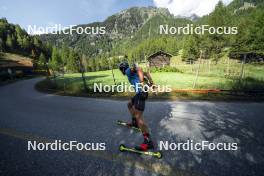 27.08.2024, Martell, Italy (ITA): Giacomel Tommaso (ITA) - Biathlon summer training, Martell (ITA). www.nordicfocus.com. © Vanzetta/NordicFocus. Every downloaded picture is fee-liable.