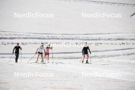 19.06.2024, Tignes, France (FRA): Juliette Ducordeau (FRA), Flora Dolci (FRA), Lou Jeanmonnot (FRA), (l-r) - Biathlon summer training, Tignes (FRA). www.nordicfocus.com. © Authamayou/NordicFocus. Every downloaded picture is fee-liable.