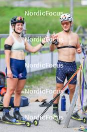 15.07.2024, Lenzerheide, Switzerland (SUI): Grace Castonguay (USA), Vaclav Cervenka (USA), (l-r) - Biathlon summer training, Lenzerheide (SUI). www.nordicfocus.com. © Manzoni/NordicFocus. Every downloaded picture is fee-liable.