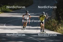 27.08.2024, Martell, Italy (ITA): Patrick Braunhofer (ITA), Elia Zeni (ITA), (l-r) - Biathlon summer training, Martell (ITA). www.nordicfocus.com. © Vanzetta/NordicFocus. Every downloaded picture is fee-liable.