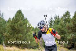 20.09.2024, Font-Romeu, France (FRA): César Beauvais (BEL) - Biathlon summer training, Font-Romeu (FRA). www.nordicfocus.com. © Authamayou/NordicFocus. Every downloaded picture is fee-liable.