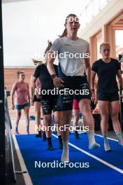 11.06.2024, Premanon, France (FRA): Justine Braisaz-Bouchet (FRA), Gilonne Guigonnat (FRA), Lou Jeanmonnot (FRA), Sophie Chauveau (FRA), (l-r) - Biathlon summer training, Premanon (FRA). www.nordicfocus.com. © Manzoni/NordicFocus. Every downloaded picture is fee-liable.