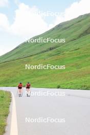 27.06.2024, Juf, Switzerland (SUI): Aita Gasparin (SUI), Elisa Gasparin (SUI), (l-r) - Biathlon summer training, Juf (SUI). www.nordicfocus.com. © Manzoni/NordicFocus. Every downloaded picture is fee-liable.