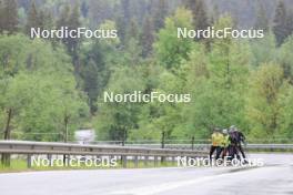 21.05.2024, Lenzerheide, Switzerland (SUI): Lydia Hiernickel (SUI), Lena Haecki-Gross (SUI), Elisa Gasparin (SUI), Lea Meier (SUI), Niklas Hartweg (SUI), Gion Stalder (SUI), (l-r) - Biathlon summer training, Lenzerheide (SUI). www.nordicfocus.com. © Manzoni/NordicFocus. Every downloaded picture is fee-liable.