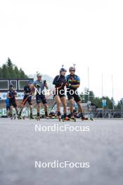 27.08.2024, Martell, Italy (ITA): Didier Bionaz (ITA), Dorothea Wierer (ITA), Tommaso Giacomel (ITA), (l-r) - Biathlon summer training, Martell (ITA). www.nordicfocus.com. © Vanzetta/NordicFocus. Every downloaded picture is fee-liable.