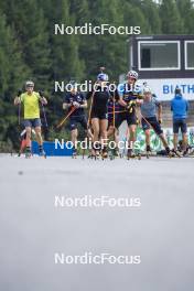 27.08.2024, Martell, Italy (ITA): Elia Zeni (ITA), Dorothea Wierer (ITA), Tommaso Giacomel (ITA), Didier Bionaz (ITA), (l-r) - Biathlon summer training, Martell (ITA). www.nordicfocus.com. © Vanzetta/NordicFocus. Every downloaded picture is fee-liable.