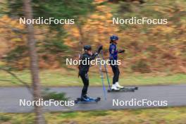 11.10.2024, Ramsau am Dachstein, Austria (AUT): Sophie Chauveau (FRA), Lou Jeanmonnot (FRA), (l-r) - Biathlon summer training, Dachsteinglacier, Ramsau am Dachstein (AUT). www.nordicfocus.com. © Manzoni/NordicFocus. Every downloaded picture is fee-liable.