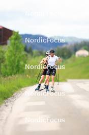 11.06.2024, Premanon, France (FRA): Jeanne Richard (FRA), Oceane Michelon (FRA), (l-r) - Biathlon summer training, Premanon (FRA). www.nordicfocus.com. © Manzoni/NordicFocus. Every downloaded picture is fee-liable.