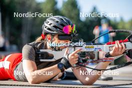 17.08.2024, Font-Romeu, France (FRA): Eva Laine (FRA) - Biathlon summer training, Font-Romeu (FRA). www.nordicfocus.com. © Authamayou/NordicFocus. Every downloaded picture is fee-liable.