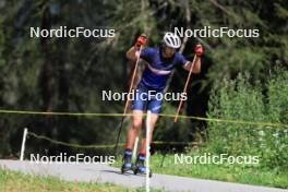 18.07.2024, Lenzerheide, Switzerland (SUI): Nikolas Burkhart (USA) - Biathlon summer training, Lenzerheide (SUI). www.nordicfocus.com. © Manzoni/NordicFocus. Every downloaded picture is fee-liable.