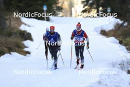 06.11.2024, Davos, Switzerland (SUI): Gion Stalder (SUI), Lydia Hiernickel (SUI), (l-r) - Biathlon training, snowfarming track, Davos (SUI). www.nordicfocus.com. © Manzoni/NordicFocus. Every downloaded picture is fee-liable.