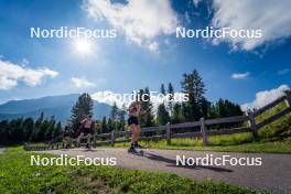 06.08.2024, Lavaze, Italy (ITA): Tamara Steiner (AUT), Anna Juppe (AUT), Lea Rothschopf (AUT), (l-r)  - Biathlon summer training, Lavaze (ITA). www.nordicfocus.com. © Barbieri/NordicFocus. Every downloaded picture is fee-liable.