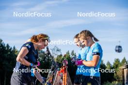 02.09.2024, Font-Romeu, France (FRA): Linn Persson (SWE), Ella Halvarsson (SWE), Sara Andersson (SWE), (l-r) - Biathlon summer training, Font-Romeu (FRA). www.nordicfocus.com. © Authamayou/NordicFocus. Every downloaded picture is fee-liable.