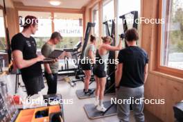 20.05.2024, Lenzerheide, Switzerland (SUI): Kein Einaste (EST), coach Team Switzerland, Andreas Kuppelwieser (ITA), Lydia Hiernickel (SUI), Elisa Gasparin (SUI), Sandra Flunger (AUT) coach Team Switzerland, (l-r) - Biathlon summer training, Lenzerheide (SUI). www.nordicfocus.com. © Manzoni/NordicFocus. Every downloaded picture is fee-liable.