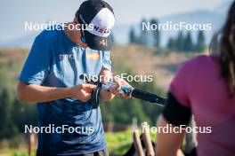 31.07.2024, Lavaze, Italy (ITA): Hannes Kuppelwieser (AUT) - Biathlon summer training, Lavaze (ITA). www.nordicfocus.com. © Barbieri/NordicFocus. Every downloaded picture is fee-liable.