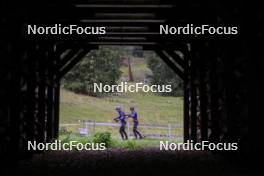 16.09.2024, Lenzerheide, Switzerland (SUI): Oscar Lombardot (FRA), Quentin Fillon Maillet (FRA), (l-r) - Biathlon summer training, Lenzerheide (SUI). www.nordicfocus.com. © Manzoni/NordicFocus. Every downloaded picture is fee-liable.