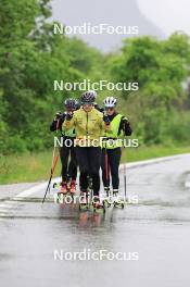 21.05.2024, Lenzerheide, Switzerland (SUI): Lydia Hiernickel (SUI), Lena Haecki-Gross (SUI), Elisa Gasparin (SUI), Lea Meier (SUI), Niklas Hartweg (SUI), (l-r), Gion Stalder (SUI), (l-r) - Biathlon summer training, Lenzerheide (SUI). www.nordicfocus.com. © Manzoni/NordicFocus. Every downloaded picture is fee-liable.