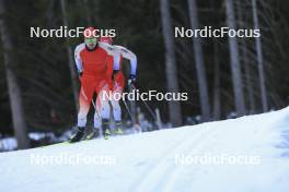 07.11.2024, Davos, Switzerland (SUI): Joscha Burkhalter (SUI), Niklas Hartweg (SUI), (l-r) - Biathlon training, snowfarming track, Davos (SUI). www.nordicfocus.com. © Manzoni/NordicFocus. Every downloaded picture is fee-liable.