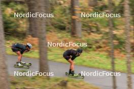 13.10.2024, Ramsau am Dachstein, Austria (AUT): Lena Haecki-Gross (SUI), Lisa Theresa Hauser (AUT), (l-r) - Biathlon summer training, Ramsau am Dachstein (AUT). www.nordicfocus.com. © Manzoni/NordicFocus. Every downloaded picture is fee-liable.