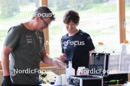 20.05.2024, Lenzerheide, Switzerland (SUI): Andreas Kuppelwieser (ITA), coach Team Switzerland, Sandra Flunger (AUT) coach Team Switzerland, (l-r) - Biathlon summer training, Lenzerheide (SUI). www.nordicfocus.com. © Manzoni/NordicFocus. Every downloaded picture is fee-liable.