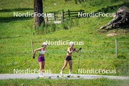 17.07.2024, Martell, Italy (ITA): Rebecca Passler (ITA), Hanna Auchentaller (ITA), (l-r)  - Biathlon summer training, Martell (ITA). www.nordicfocus.com. © Barbieri/NordicFocus. Every downloaded picture is fee-liable.