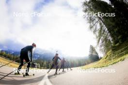 15.09.2024, Lenzerheide, Switzerland (SUI): Kein Einaste (EST), coach Team Switzerland, Elisa Gasparin (SUI), Sophie Chauveau (FRA), Jeanne Richard (FRA), (l-r) - Sommer Nordic Event 2024, Sommer Biathlon Cup, Lenzerheide (SUI). www.nordicfocus.com. © Manzoni/NordicFocus. Every downloaded picture is fee-liable.