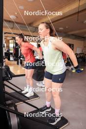 20.05.2024, Lenzerheide, Switzerland (SUI): Aita Gasparin (SUI), Lena Haecki-Gross (SUI), (l-r) - Biathlon summer training, Lenzerheide (SUI). www.nordicfocus.com. © Manzoni/NordicFocus. Every downloaded picture is fee-liable.