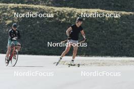 19.05.2024, Forni Avoltri, Italy (ITA): Rebecca Passler (ITA), Mirco Romanin (ITA), coach Team Italy, (l-r) - Biathlon summer training, Forni Avoltri (ITA). www.nordicfocus.com. © Del Fabbro/NordicFocus. Every downloaded picture is fee-liable.