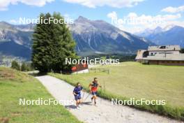 15.07.2024, Lenzerheide, Switzerland (SUI): Vaclav Cervenka (USA), Vincent Bonacci (USA), (l-r) - Biathlon summer training, Lenzerheide (SUI). www.nordicfocus.com. © Manzoni/NordicFocus. Every downloaded picture is fee-liable.