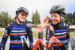 15.09.2024, Lenzerheide, Switzerland (SUI): Lou Jeanmonnot (FRA), Oceane Michelon (FRA), (l-r) - Sommer Nordic Event 2024, Sommer Biathlon Cup, Lenzerheide (SUI). www.nordicfocus.com. © Manzoni/NordicFocus. Every downloaded picture is fee-liable.