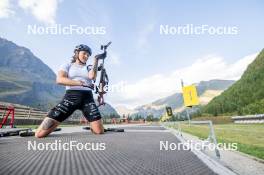 29.08.2024, Bessans, France (FRA): Lou Jeanmonnot (FRA) - Biathlon summer training, Bessans (FRA). www.nordicfocus.com. © Authamayou/NordicFocus. Every downloaded picture is fee-liable.