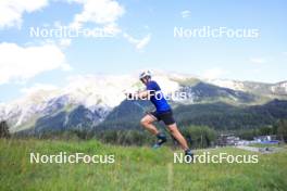 15.07.2024, Lenzerheide, Switzerland (SUI): Nikolas Burkhart (USA) - Biathlon summer training, Lenzerheide (SUI). www.nordicfocus.com. © Manzoni/NordicFocus. Every downloaded picture is fee-liable.