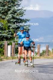 02.09.2024, Font-Romeu, France (FRA): Anna Magnusson (SWE), Ella Halvarsson (SWE), (l-r) - Biathlon summer training, Font-Romeu (FRA). www.nordicfocus.com. © Authamayou/NordicFocus. Every downloaded picture is fee-liable.