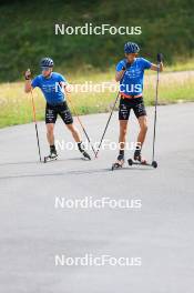 24.07.2024, Premanon, France (FRA): Remi Broutier (FRA), Theo Guiraud Poillot (FRA), (l-r) - Biathlon summer training, Premanon (FRA). www.nordicfocus.com. © Manzoni/NordicFocus. Every downloaded picture is fee-liable.