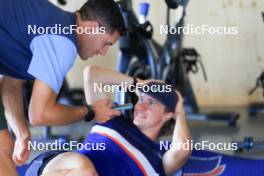 18.07.2024, Lenzerheide, Switzerland (SUI): Emil Bormetti (ITA), Coach Team USA, Campbell Wright (NZL), (l-r) - Biathlon summer training, Lenzerheide (SUI). www.nordicfocus.com. © Manzoni/NordicFocus. Every downloaded picture is fee-liable.