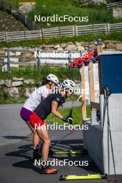 17.07.2024, Martell, Italy (ITA): Rebecca Passler (ITA), Michela Carrara (ITA), (l-r)  - Biathlon summer training, Martell (ITA). www.nordicfocus.com. © Barbieri/NordicFocus. Every downloaded picture is fee-liable.