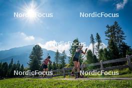 06.08.2024, Lavaze, Italy (ITA): Kristina Oberthaler (AUT), Tamara Steiner (AUT), (l-r)  - Biathlon summer training, Lavaze (ITA). www.nordicfocus.com. © Barbieri/NordicFocus. Every downloaded picture is fee-liable.