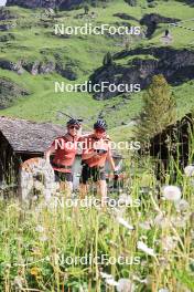 27.06.2024, Juf, Switzerland (SUI): Elisa Gasparin (SUI), Aita Gasparin (SUI), (l-r) - Biathlon summer training, Juf (SUI). www.nordicfocus.com. © Manzoni/NordicFocus. Every downloaded picture is fee-liable.