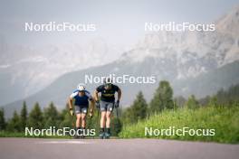 19.06.2024, Lavaze, Italy (ITA): Didier Bionaz (ITA), Elia Zeni (ITA), (l-r)  - Biathlon summer training, Lavaze (ITA). www.nordicfocus.com. © Vanzetta/NordicFocus. Every downloaded picture is fee-liable.