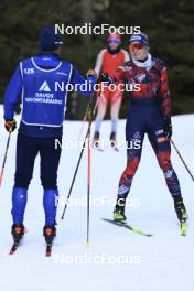 07.11.2024, Davos, Switzerland (SUI): Christoph Eigenmann (SUI), head of team customs, Lisa Theresa Hauser (AUT), (l-r) - Biathlon training, snowfarming track, Davos (SUI). www.nordicfocus.com. © Manzoni/NordicFocus. Every downloaded picture is fee-liable.