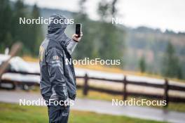 27.09.2024, Lavaze, Italy (ITA): Jonne Kahkonen (FIN), coach Team Italy - Biathlon summer training, Lavaze (ITA). www.nordicfocus.com. © Barbieri/NordicFocus. Every downloaded picture is fee-liable.