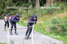 15.09.2024, Lenzerheide, Switzerland (SUI): Lea Meier (SUI), Gilonne Guigonnat (FRA), Lou Jeanmonnot (FRA), (l-r) - Sommer Nordic Event 2024, Sommer Biathlon Cup, Lenzerheide (SUI). www.nordicfocus.com. © Manzoni/NordicFocus. Every downloaded picture is fee-liable.