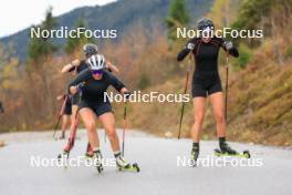 13.10.2024, Ramsau am Dachstein, Austria (AUT): Lena Haecki-Gross (SUI), Lea Meier (SUI), Lisa Theresa Hauser (AUT), (l-r) - Biathlon summer training, Ramsau am Dachstein (AUT). www.nordicfocus.com. © Manzoni/NordicFocus. Every downloaded picture is fee-liable.