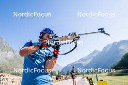 29.08.2024, Bessans, France (FRA): Oscar Lombardot (FRA) - Biathlon summer training, Bessans (FRA). www.nordicfocus.com. © Authamayou/NordicFocus. Every downloaded picture is fee-liable.