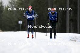 06.11.2024, Davos, Switzerland (SUI): Cyril Faehndrich (SUI), Sebastian Stalder (SUI), (l-r) - Biathlon training, snowfarming track, Davos (SUI). www.nordicfocus.com. © Manzoni/NordicFocus. Every downloaded picture is fee-liable.