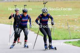 15.09.2024, Lenzerheide, Switzerland (SUI): Elisa Gasparin (SUI), Sophie Chauveau (FRA), Jeanne Richard (FRA), (l-r) - Sommer Nordic Event 2024, Sommer Biathlon Cup, Lenzerheide (SUI). www.nordicfocus.com. © Manzoni/NordicFocus. Every downloaded picture is fee-liable.