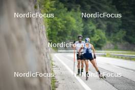 20.06.2024, Lavaze, Italy (ITA): Patrick Braunhofer (ITA), Dorothea Wierer (ITA), (l-r)  - Biathlon summer training, Lavaze (ITA). www.nordicfocus.com. © Vanzetta/NordicFocus. Every downloaded picture is fee-liable.