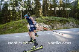 27.08.2024, Martell, Italy (ITA): Didier Bionaz (ITA), Lukas Hofer (ITA), (l-r) - Biathlon summer training, Martell (ITA). www.nordicfocus.com. © Vanzetta/NordicFocus. Every downloaded picture is fee-liable.