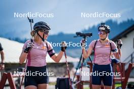 06.08.2024, Lavaze, Italy (ITA): Lea Rothschopf (AUT), Lara Wagner (AUT), (l-r)  - Biathlon summer training, Lavaze (ITA). www.nordicfocus.com. © Barbieri/NordicFocus. Every downloaded picture is fee-liable.